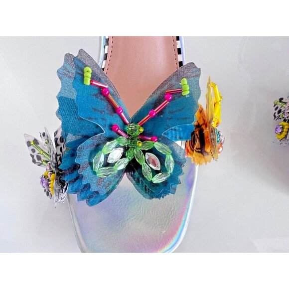 BETSEY JOHNSON Butterfly Women Sz 8 Sandal Strap Appliqué Ankle Party Wedding - Picture 9 of 12